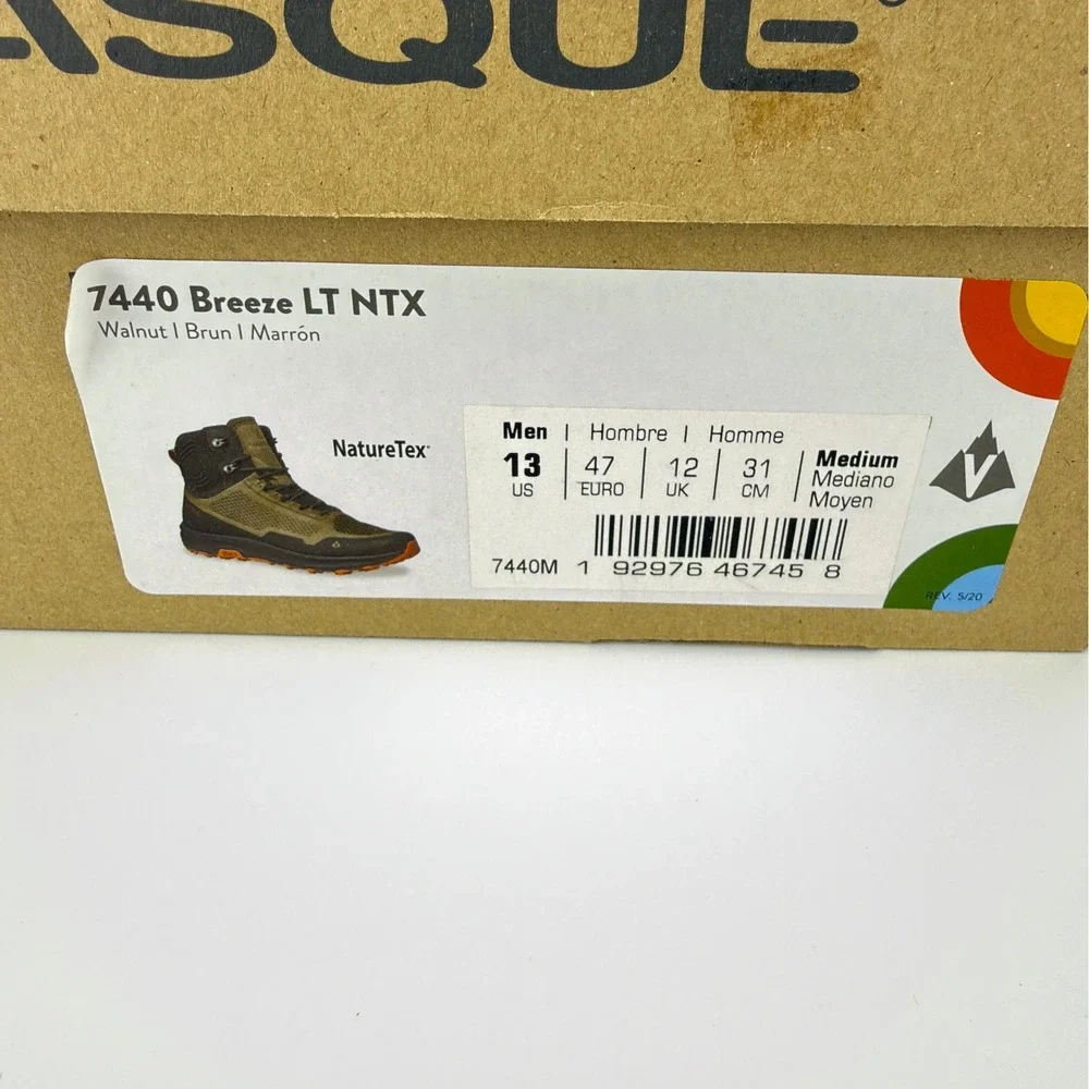 Vasque Breeze LT NTX Walnut Brown Hiking Boots Mens 13M Vibram Litebase NIB 7440